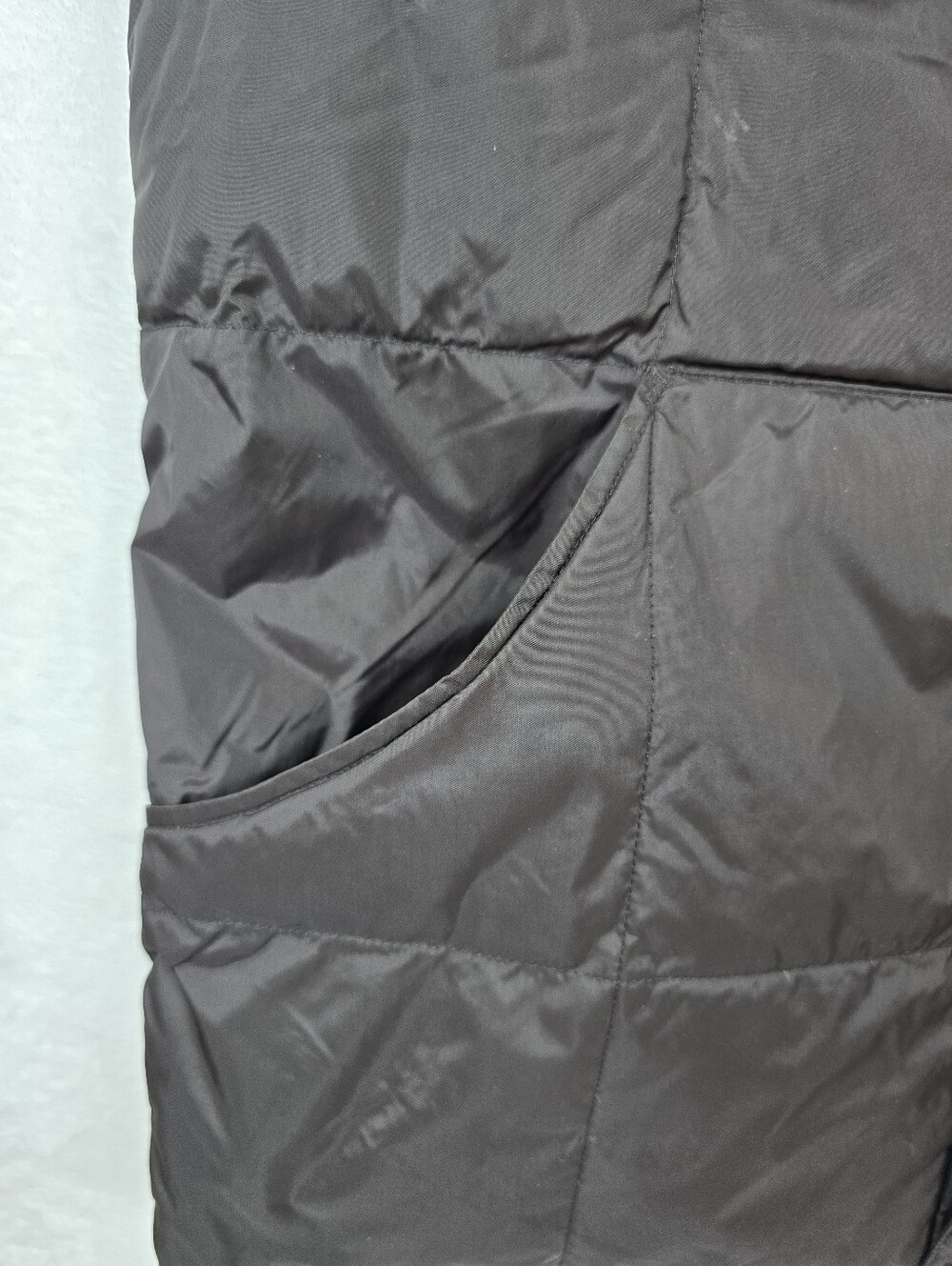 Lands' End Goose Down Puffer Black Vest Men's Size Small Snap Front Quilted - Picture 3 of 8